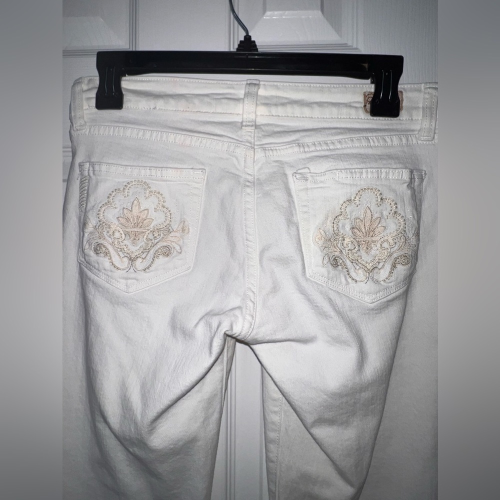 Paige Denim White Laurel Canyon Low Rise Bootcut Denim Jeans, Size 28